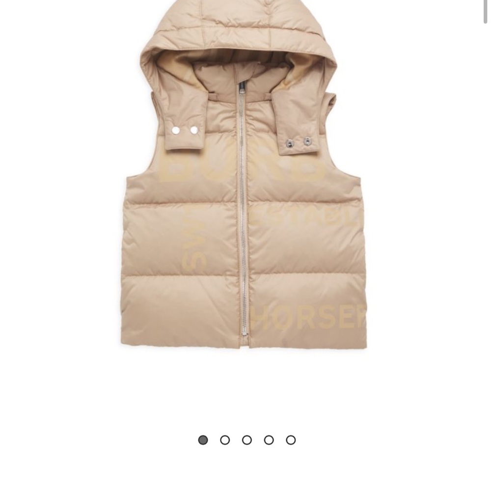 Burberry Tan Quilted Hooded Vest